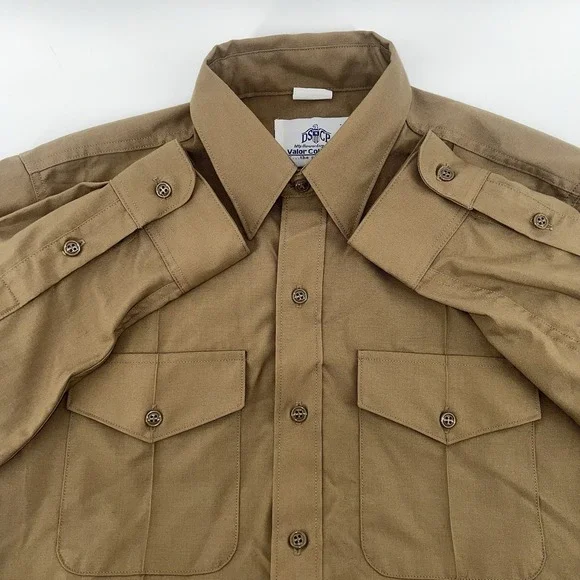 U.S. military DSCP‎ Valor Collection Men's dress shirt 16x35 Khaki Made in USA - Picture 4 of 13